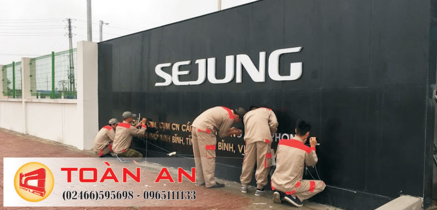 Thi công lắp đặt logo SeJung tại Ninh Bình